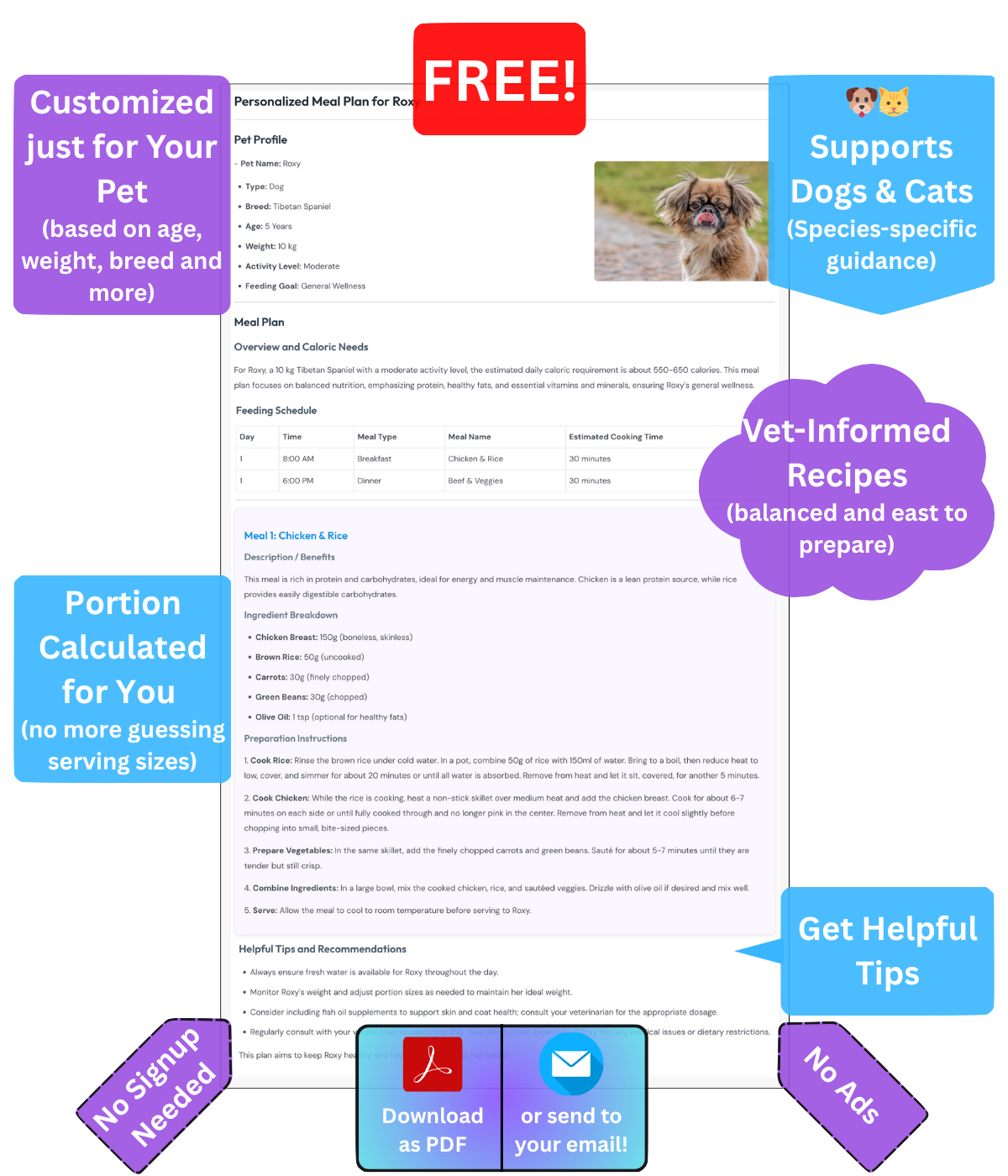 Project VALUE: Pet Meal Planner Features