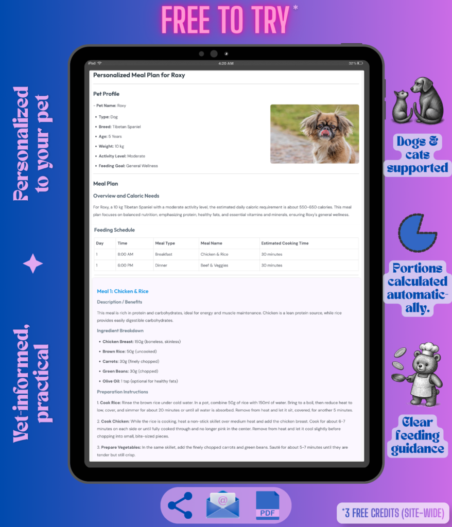 Project VALUE Pet Meal Planner Feature Highlights Project VALUE Pet Meal Planner Feature Highlights